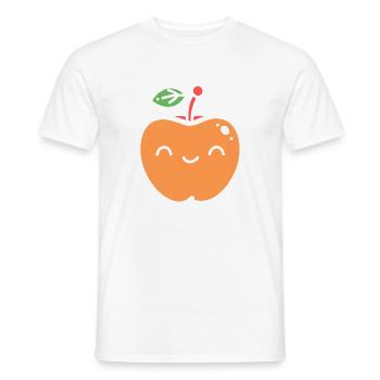 Illustrierte Happy Apple Nektarine - Männer T-Shirt - Weiß - Vorne - AI Model Male 178 dark (178cm)
