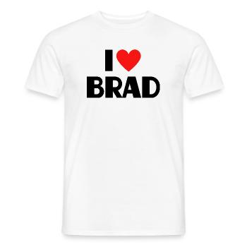 J'aime Brad Red Heart Love Fan Gift - T-shirt homme - blanc - Devant - AI Model Male 178 dark (178cm)