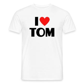J'aime Tom Red Heart Love Fan Gift - T-shirt homme - blanc - Devant - AI Model Male 178 dark (178cm)