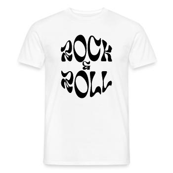 Conception de logo de musique Rock and Roll - T-shirt homme - blanc - Devant - AI Model Male 178 dark (178cm)