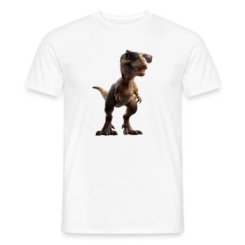 T-Rex Tyrannosaurus Rex Dino Papa Dinosaure - T-shirt homme - blanc - Devant - AI Model Male 178 dark (178cm)