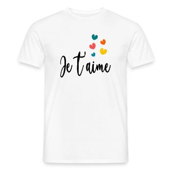 LOVE. COUPLE. JUST MARRIED. EVJF. VALENTINE'S DAY. - Men's T-Shirt - white - Front - AI Model Male 178 dark (178cm)