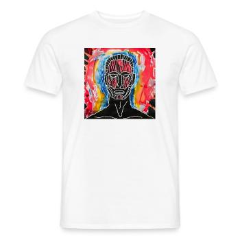Abstract portrait in bright colors - Men's T-Shirt - white - Front - AI Model Male 178 dark (178cm)