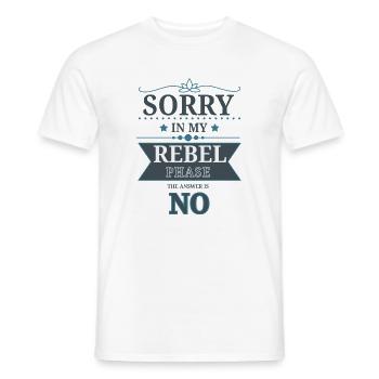 Rebel Phase Irony T-Shirt Design - Men's T-Shirt - white - Front - AI Model Male 178 dark (178cm)