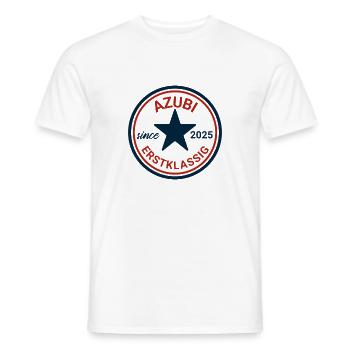 Trainee 2025 First Class Badge - Men's T-Shirt - white - Front - AI Model Male 178 dark (178cm)