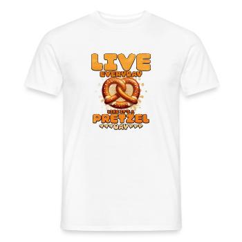 Joie de vivre avec des bretzels et du cœur - T-shirt homme - blanc - Devant - AI Model Male 178 dark (178cm)