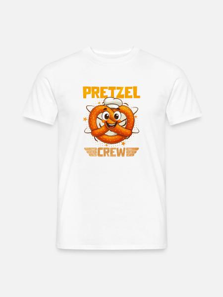 Bretzel Pretzel Bäcker mit Lächeln - Männer T-Shirt - Weiß