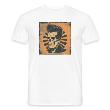 Hip Skull with Rockabilly Style - Men's T-Shirt - white - Front - AI Model Male 178 dark (178cm)