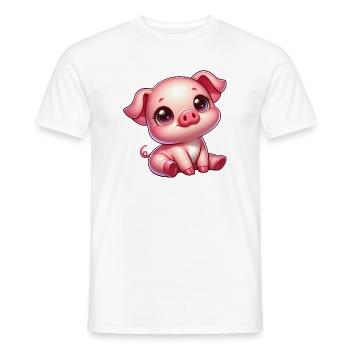 Süß Ferkel Cartoon Bauernhof Kawaii Landwirtschaft - Männer T-Shirt - Weiß - Vorne - AI Model Male 178 dark (178cm)