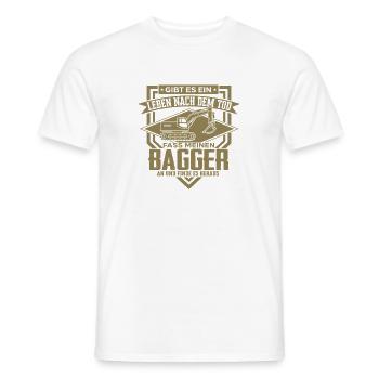 Baggerfahrer Sprüche Baugeräteführer Hochbau  - Männer T-Shirt - Weiß - Vorne - AI Model Male 178 dark (178cm)