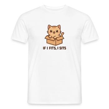 Kitten in a package with a saying - Men's T-Shirt - white - Front - AI Model Male 178 dark (178cm)