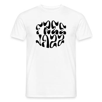 Free Jazz logo design - Men's T-Shirt - white - Front - AI Model Male 178 dark (178cm)