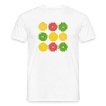 Frucht-Zitrus-Color-Blocking-Design - Männer T-Shirt - Weiß - Vorne - AI Model Male 178 dark (178cm)