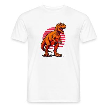 Illustration de dinosaure vibrant pour les vêtements - T-shirt homme - blanc - Devant - AI Model Male 178 dark (178cm)