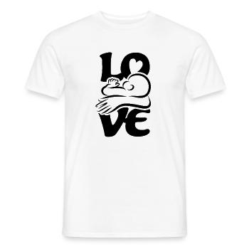 Bébé qui boit et qui allaite Maman AMOUR - T-shirt homme - blanc - Devant - AI Model Male 178 dark (178cm)