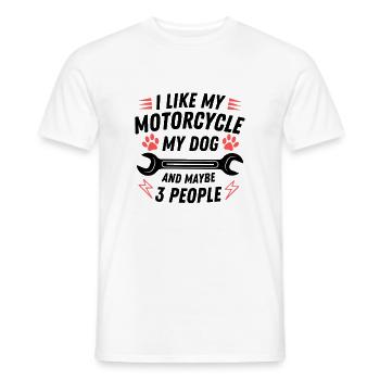 Motorcycle Dog Humor Motorbike Quote - Men's T-Shirt - white - Front - AI Model Male 178 dark (178cm)