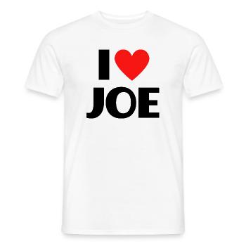 I love Joe Red Heart Love Fan Gift - Men's T-Shirt - white - Front - AI Model Male 178 dark (178cm)