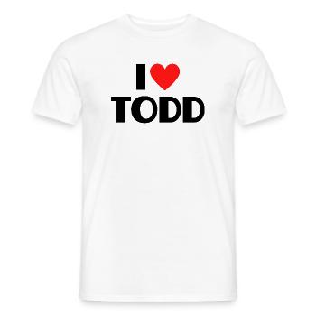 J'aime Todd Red Heart Love Fan Gift - T-shirt homme - blanc - Devant - AI Model Male 178 dark (178cm)