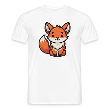 Renard mignon de dessin animé amoureux des animaux - T-shirt homme - blanc - Devant - AI Model Male 178 dark (178cm)