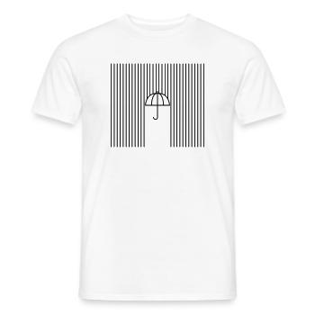 Graphic: Umbrella in the rain - Men's T-Shirt - white - Front - AI Model Male 178 dark (178cm)