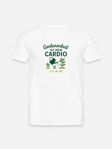 Gartenarbeit ist mein Cardio Motiv - Männer T-Shirt - Weiß