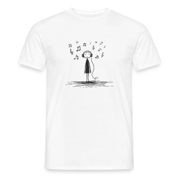 Listening Music - Männer T-Shirt - Weiß - Vorne - AI Model Male 178 dark (178cm)