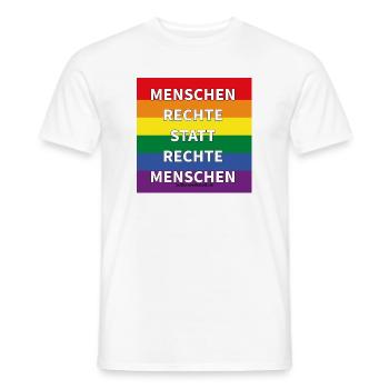 Human rights instead of right-wing people - Men's T-Shirt - white - Front - AI Model Male 178 dark (178cm)