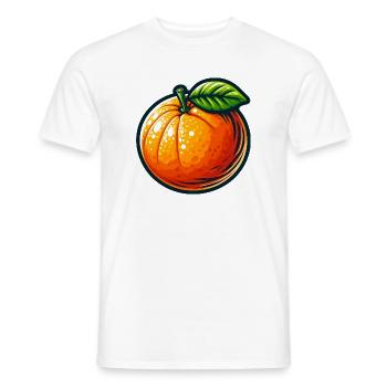 Stilisierte orangefarbene helle Schale - Männer T-Shirt - Weiß - Vorne - AI Model Male 178 dark (178cm)