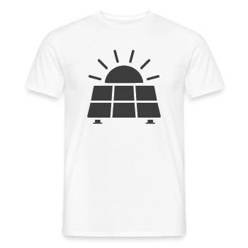 Icône de ligne d’énergie de panneau solaire - T-shirt homme - blanc - Devant - AI Model Male 178 dark (178cm)