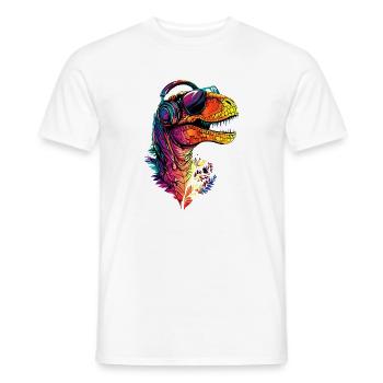 T-Rex Tyrannosaurus Rex Dino Papa Dinosaure - T-shirt homme - blanc - Devant - AI Model Male 178 dark (178cm)