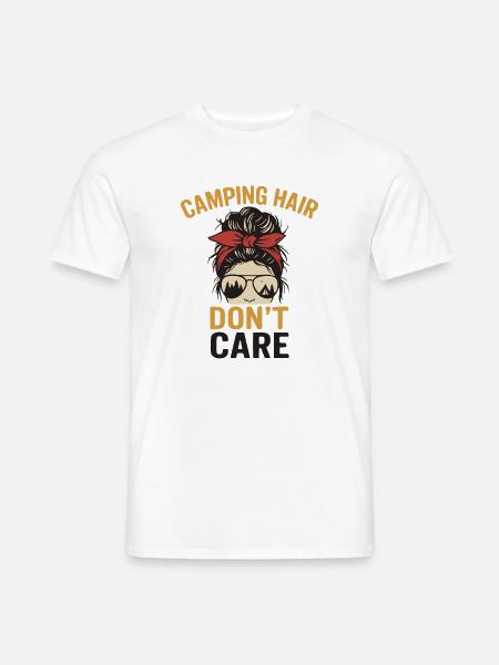 Camping Hair - No Care Illustration - Männer T-Shirt - Weiß