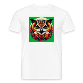 owl - Men's T-Shirt - white - Front - AI Model Male 178 dark (178cm)