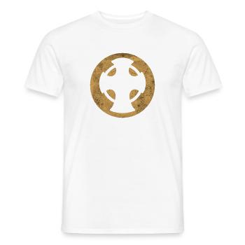 Abbildung des goldenen Kreises des Nowgorod-Kreuzes - Männer T-Shirt - Weiß - Vorne - AI Model Male 178 dark (178cm)