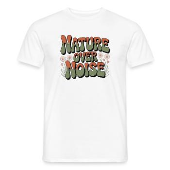 Avontuur - Natuur boven lawaai - Heren T-shirt - wit - Voor - AI Model Male 178 dark (178cm)