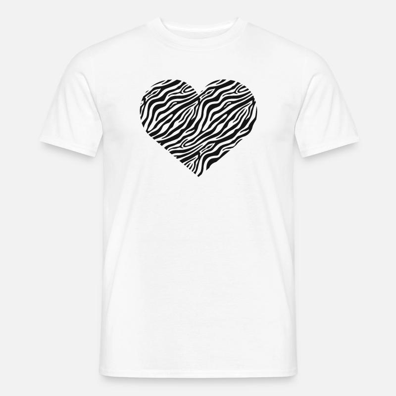 Zebra Herz - Männer T-Shirt - Weiß