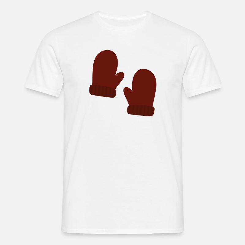 Illustration de mitaines d’hiver confortables - T-shirt Homme - blanc