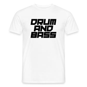 Drum and Bass bold logo design - Men's T-Shirt - white - Front - AI Model Male 178 dark (178cm)