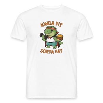 Kinda Fit Sorta Fat Funny Gym Cute Hippo Retro - Männer T-Shirt - Weiß - Vorne - AI Model Male 178 dark (178cm)