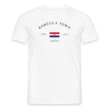 Korčula (Croatie) – Souvenir et cadeau de Noël - T-shirt homme - blanc - Devant - AI Model Male 178 dark (178cm)