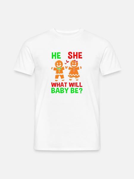 Werdende Mama Weihnachten Gender Reveal - Männer T-Shirt - Weiß