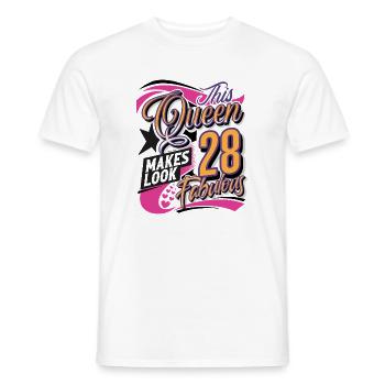 28e anniversaire de la Reine des femmes - T-shirt homme - blanc - Devant - AI Model Male 178 dark (178cm)