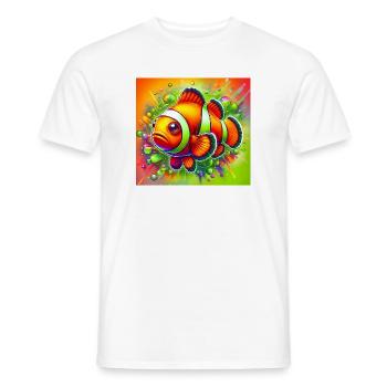 Poisson-clown - T-shirt homme - blanc - Devant - AI Model Male 178 dark (178cm)