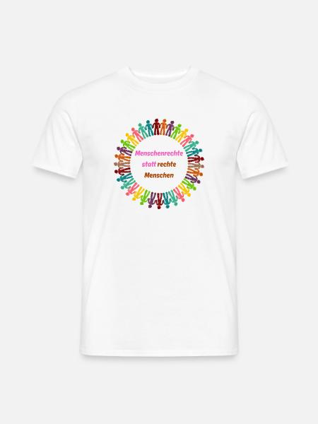 Menschenrechte statt rechte Menschen rosa - Männer T-Shirt - Weiß