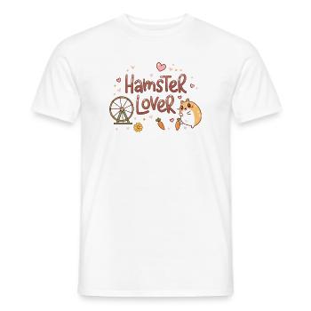 Hamster in Love Cute Moment - Men's T-Shirt - white - Front - AI Model Male 178 dark (178cm)