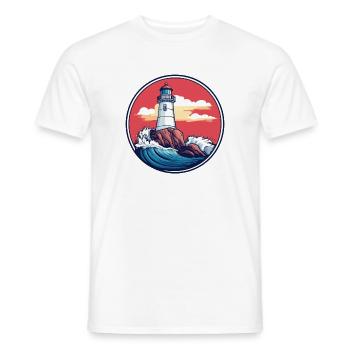 Lighthouse by the sea - Men's T-Shirt - white - Front - AI Model Male 178 dark (178cm)