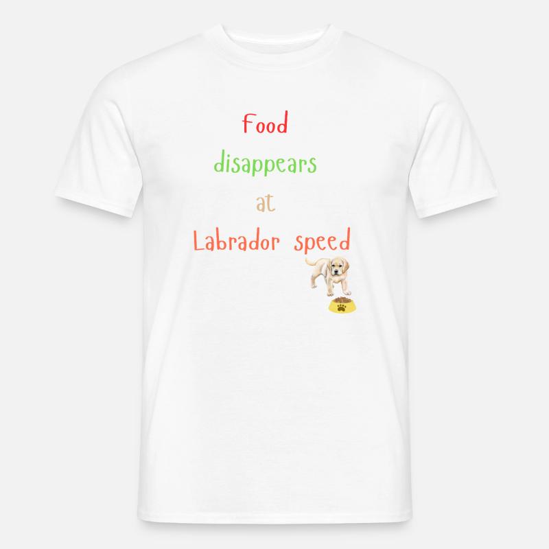 Labrador Cibo Scomparsa Design Giocoso - T-shirt uomo - bianco