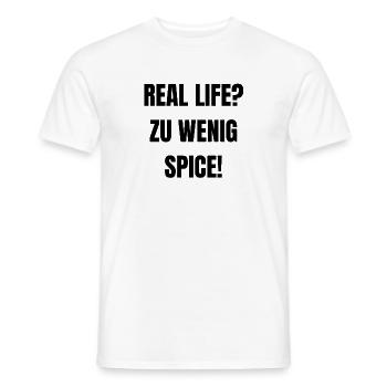 Vie réelle? Trop peu d’épices ! - T-shirt homme - blanc - Devant - AI Model Male 178 dark (178cm)