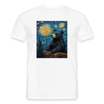 Bear Bears Van Gogh Style Starry Night - Men's T-Shirt - white - Front - AI Model Male 178 dark (178cm)