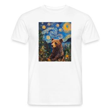 Bear Bears Van Gogh Style Starry Night - Men's T-Shirt - white - Front - AI Model Male 178 dark (178cm)