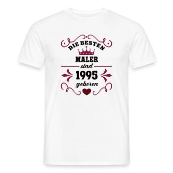1995 Painter Birthday Colleague Work colleague - Men's T-Shirt - white - Front - AI Model Male 178 dark (178cm)